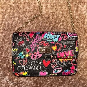 Graffiti Style Love Crossbody Bag